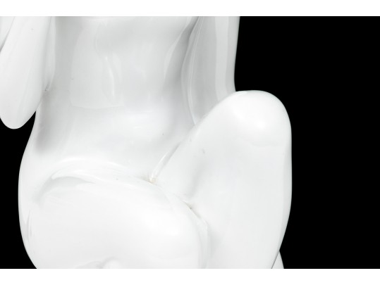 Royal Dux Elegant White Porcelain Seated Nude Figure