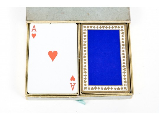 Tiffany & Co. Striking Vintage Boxed Double Set Of Playing Cards