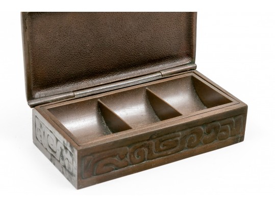 Tiffany Studios, New York Magnificent Antique Bronze Zodiac Three Piece Desk Set
