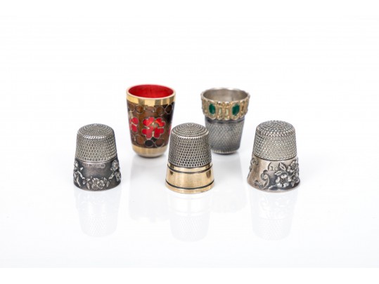 Lot Of Five Assorted Lovely Vintage And Antique Thimbles