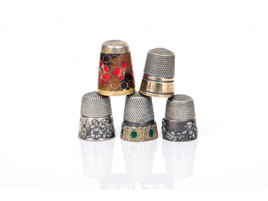 Lot Of Five Assorted Lovely Vintage And Antique Thimbles