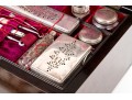 Antique Travel Toiletries Box, With Glass And Silver Plate Tops, Jewelry Box Drawer Bottom