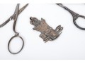 Lot Of Antique Sewing Items Including A Sterling Thread Cutter