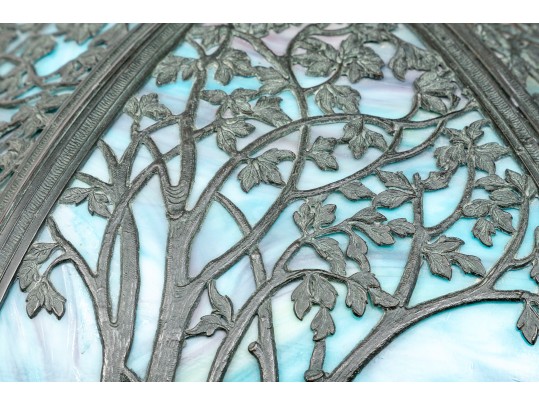 Antique Arts And Crafts Slag Glass Lamp, Ca. 1900-1920