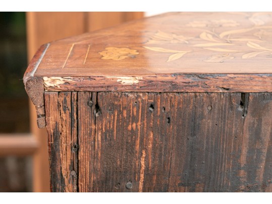 Magnificent 19th Century Dutch Marquetry Satinwood Walnut Double Door Cabinet
