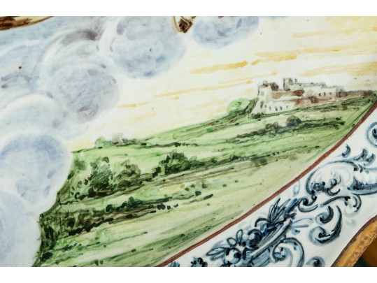 Italian Majolica Scalloped Oval Charger, Purchase Price: $330