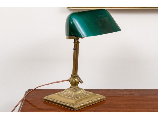 Antique Emeralite Bankers Lamp