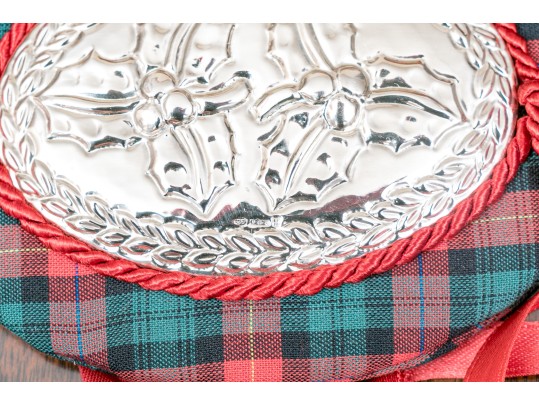 Group Of Six Vintage Repousse Sterling Silver Christmas Ornaments 