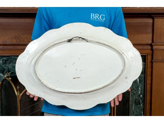 Italian Majolica Scalloped Oval Charger, Purchase Price: $330
