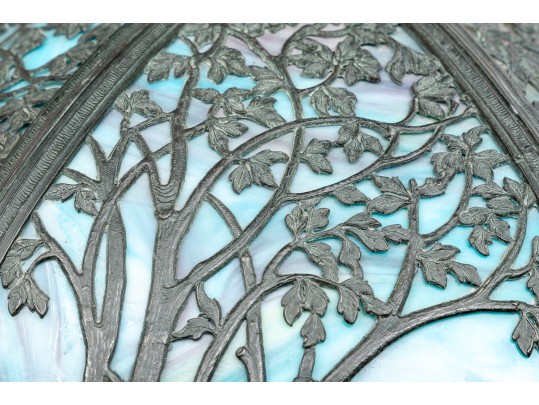 Antique Arts And Crafts Slag Glass Lamp, Ca. 1900-1920