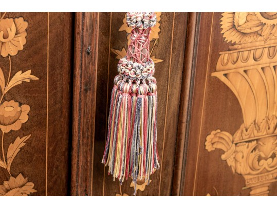 Magnificent 19th Century Dutch Marquetry Satinwood Walnut Double Door Cabinet