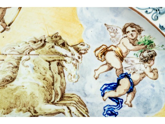 Italian Majolica Scalloped Oval Charger, Purchase Price: $330