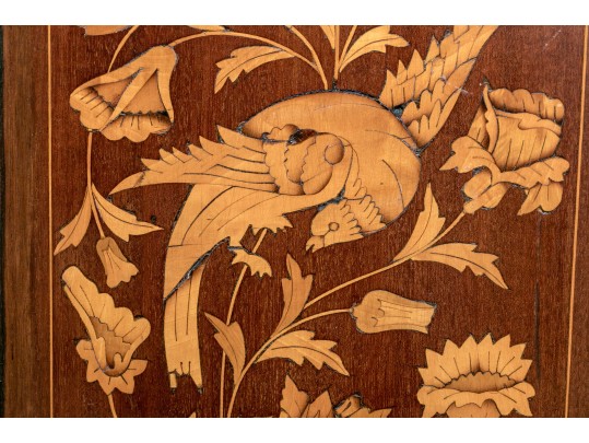 Magnificent 19th Century Dutch Marquetry Satinwood Walnut Double Door Cabinet