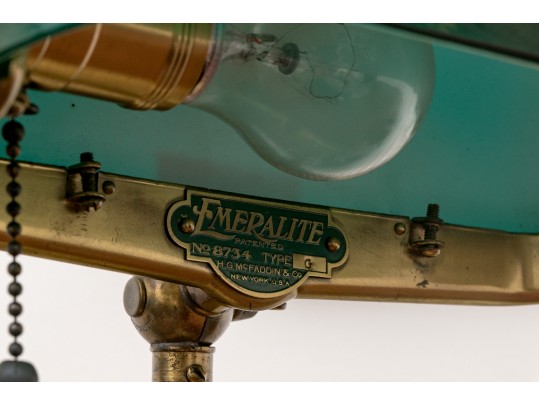 Antique Emeralite Bankers Lamp