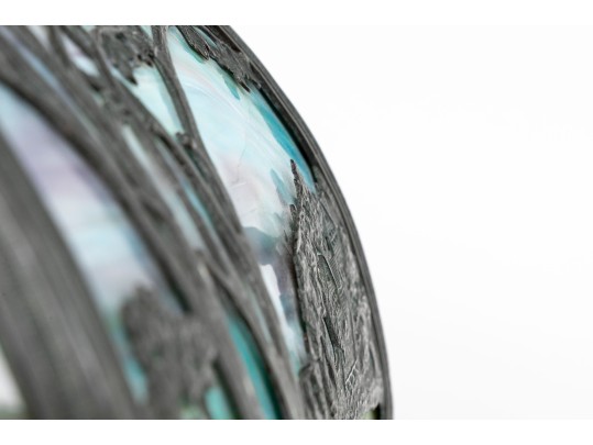 Antique Arts And Crafts Slag Glass Lamp, Ca. 1900-1920