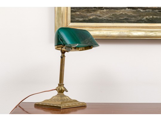 Antique Emeralite Bankers Lamp