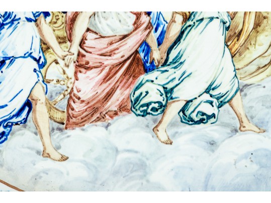 Italian Majolica Scalloped Oval Charger, Purchase Price: $330