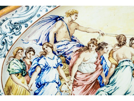 Italian Majolica Scalloped Oval Charger, Purchase Price: $330