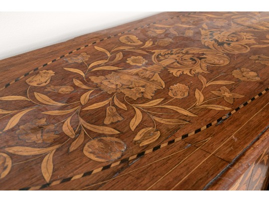 Magnificent 19th Century Dutch Marquetry Satinwood Walnut Double Door Cabinet