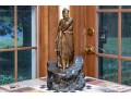 DeLaguey Stamped Antique Bronze Dark Patinated Sculpture Of Dante