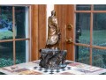 DeLaguey Stamped Antique Bronze Dark Patinated Sculpture Of Dante