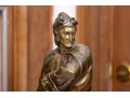 DeLaguey Stamped Antique Bronze Dark Patinated Sculpture Of Dante