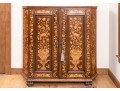 Magnificent 19th Century Dutch Marquetry Satinwood Walnut Double Door Cabinet
