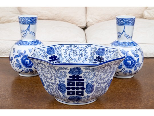 Decorative Lot Of Blue And White Porcelain  