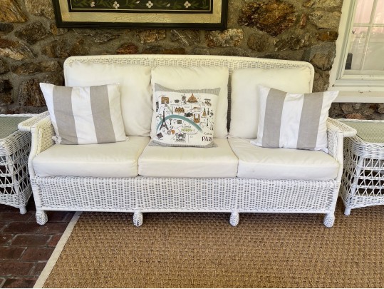 Suite Of Vintage Paint Finished Wicker Furniture