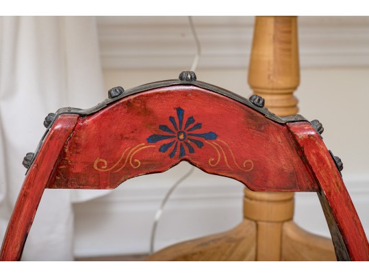 Lovely Semi Antique Paint Finished Asian Water Bucket