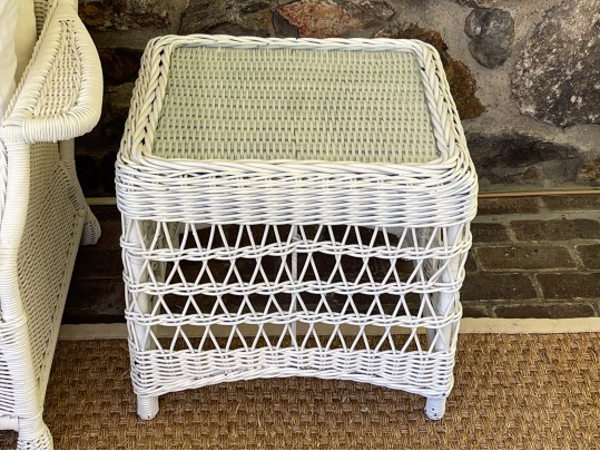 Suite Of Vintage Paint Finished Wicker Furniture