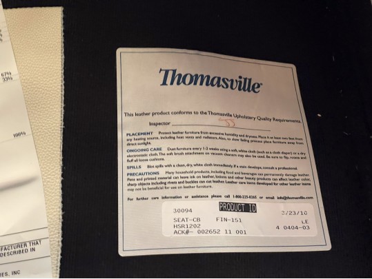 Luxurious Thomasville Leather Upholstered Reclining Wing Chair