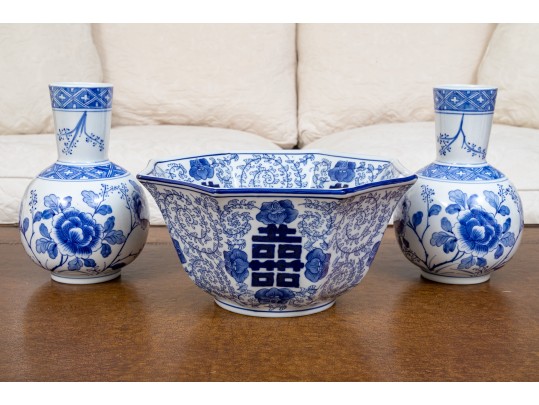 Decorative Lot Of Blue And White Porcelain  