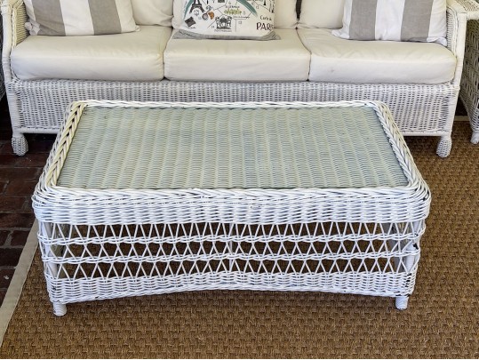 Suite Of Vintage Paint Finished Wicker Furniture