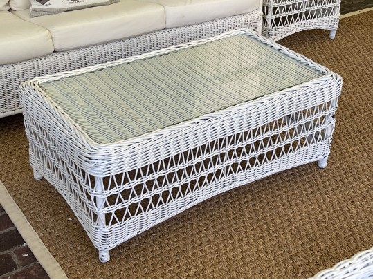 Suite Of Vintage Paint Finished Wicker Furniture