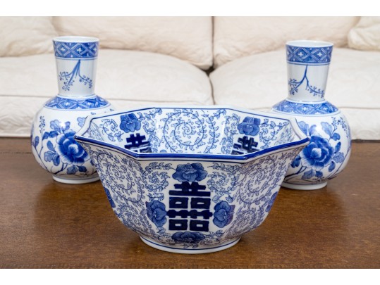 Decorative Lot Of Blue And White Porcelain  