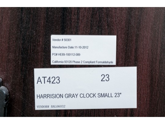 Harrison Gray Small Wall Clock, 23