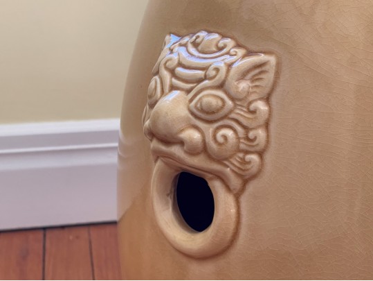 Chinese Yellow Glazed Drum Form Garden Seat