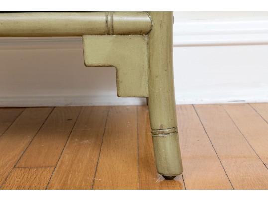 Chinese Faux Bamboo Cabinet In Green Finish