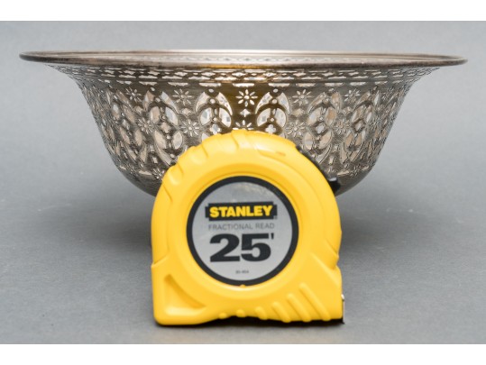 Sterling Silver Pierced 10” Centerpiece Pedestal Bowl