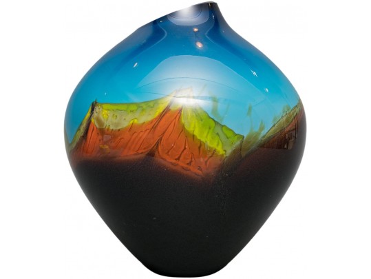 Signed Couil Art Glass Vase