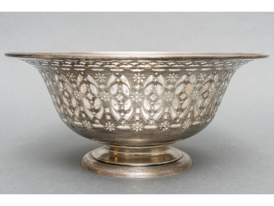 Sterling Silver Pierced 10” Centerpiece Pedestal Bowl