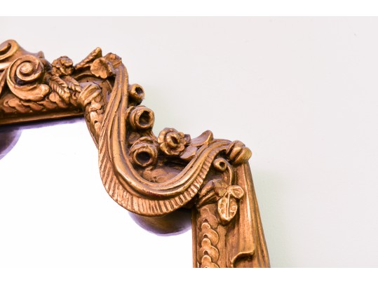 Antique Carved Wood Gilt Wall Mirror