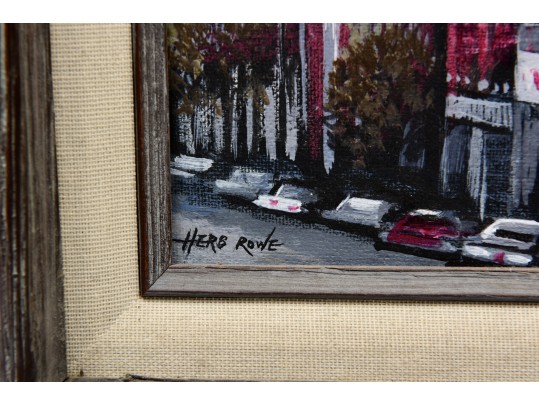 Signed Herb Rowe Oil On Board Painting Titled 