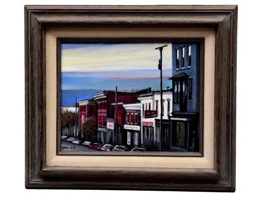 Signed Herb Rowe Oil On Board Painting Titled 