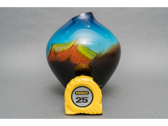 Signed Couil Art Glass Vase