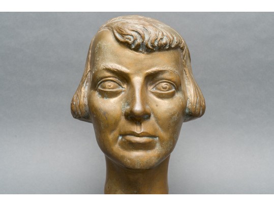 Brass Female Bust Sculpture 