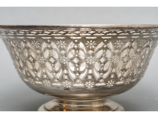 Sterling Silver Pierced 10” Centerpiece Pedestal Bowl