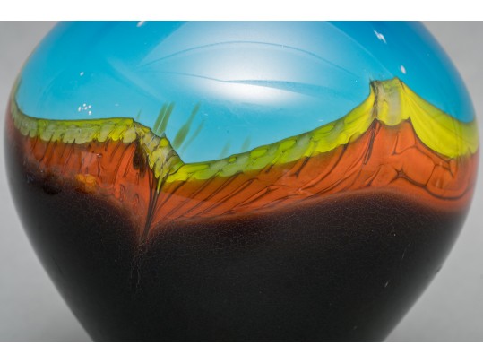 Signed Couil Art Glass Vase