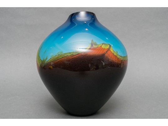 Signed Couil Art Glass Vase